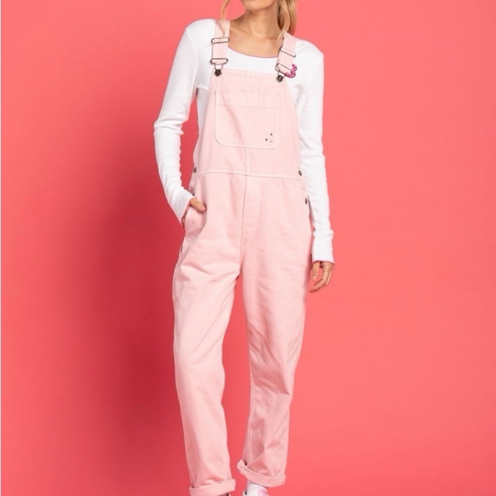 VANS X BARBIE Pink Women's Stardom Ground Work Jeans Overalls NWT